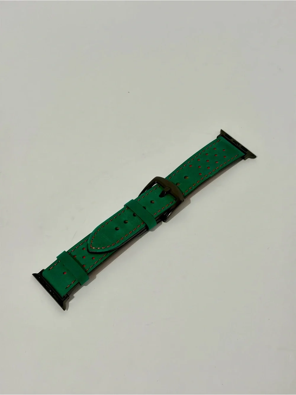 Fancy Bands Green Leather Apple Watch Strap with Black Hardware